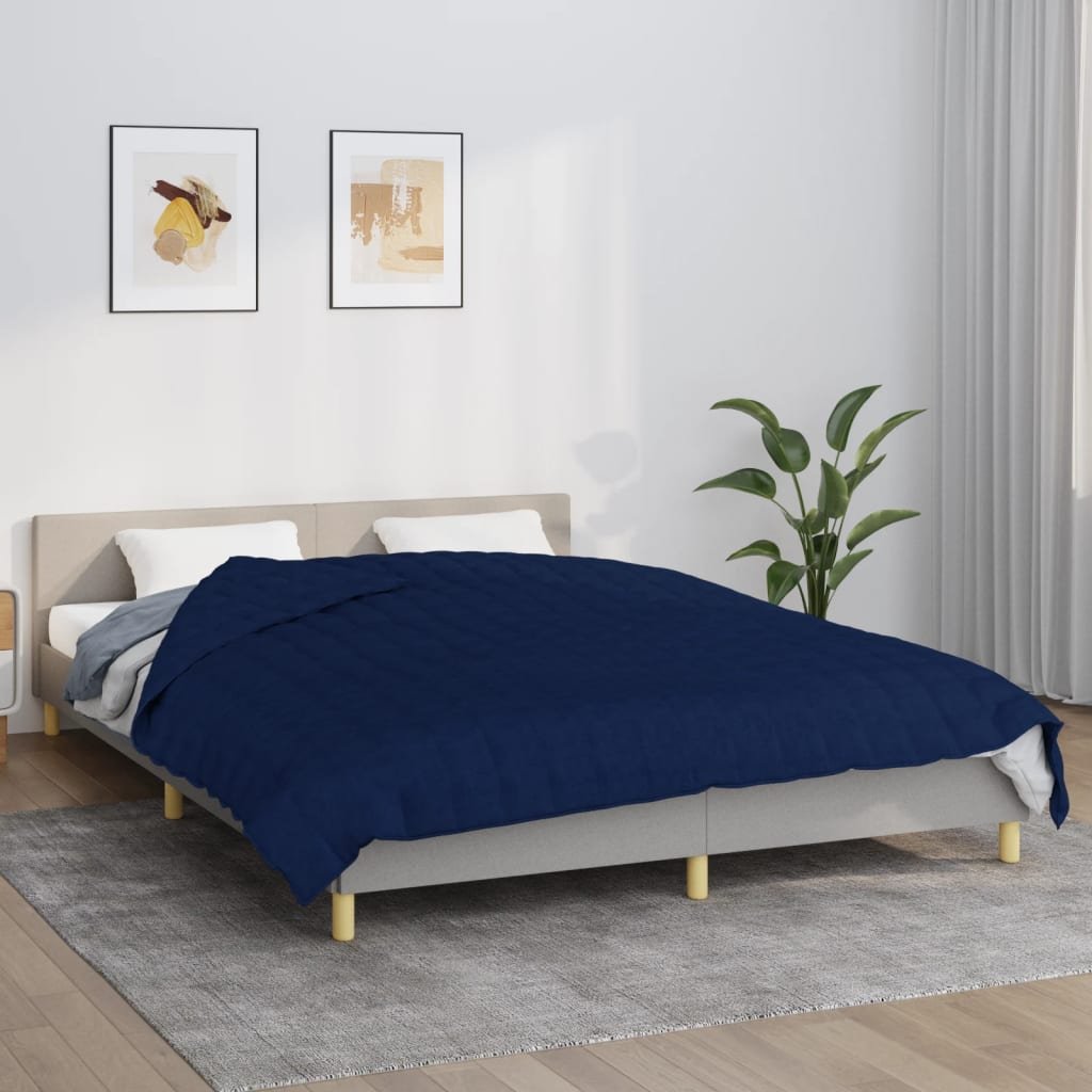 vidaXL Coperta Ponderata Blu 220x230 cm 11 kg Tessuto