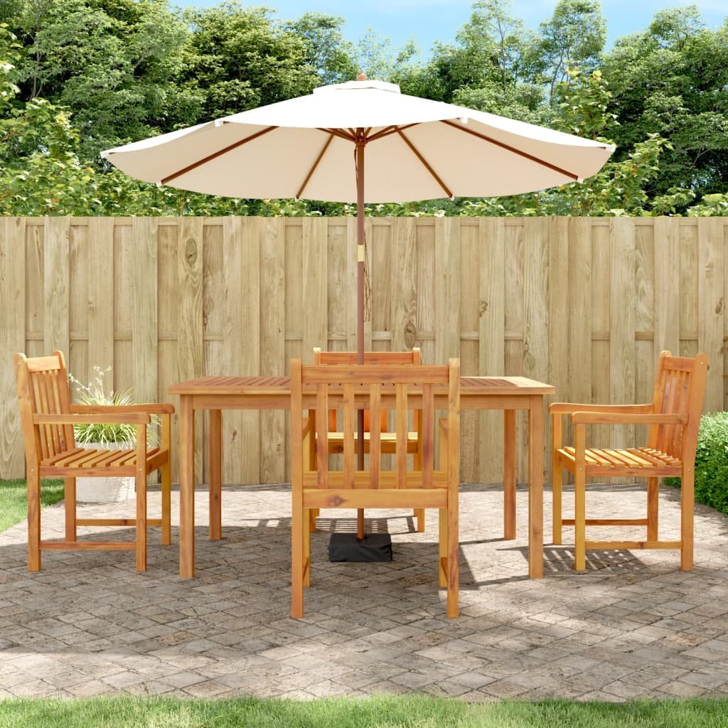 vidaXL Set da Pranzo per Giardino 5 pz in Legno Massello di Acacia