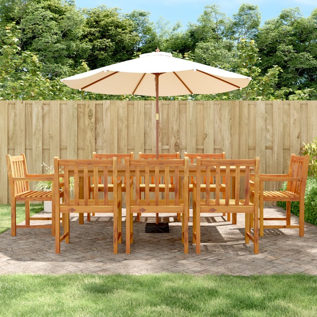 vidaXL Set da Pranzo da Giardino 9 pz Legno Massello di Acacia