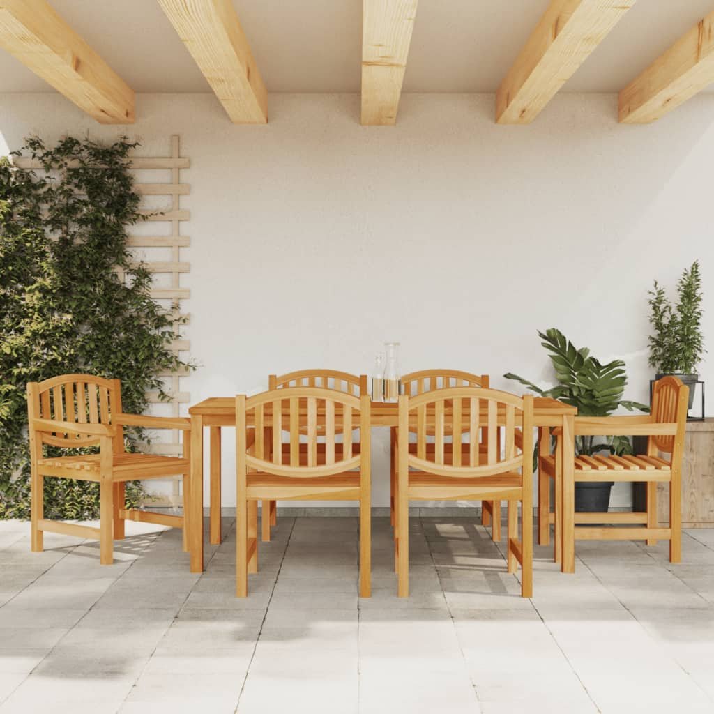 vidaXL Set da Pranzo da Giardino 7 pz in Legno Massello di Teak